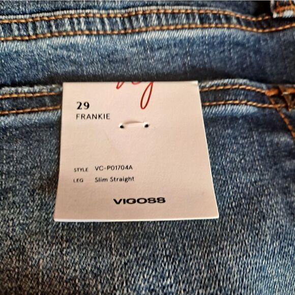 Vigoss Frankie Slim Distressed Straight Jeans Various Sizes Button Fly N… - Picture 9 of 9